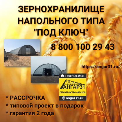 Саранск арочный ангар под зернохранилище  цена , ГК "Ангар 36"